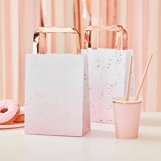 Pink Ombre Watercolour Rose Gold Party Bags