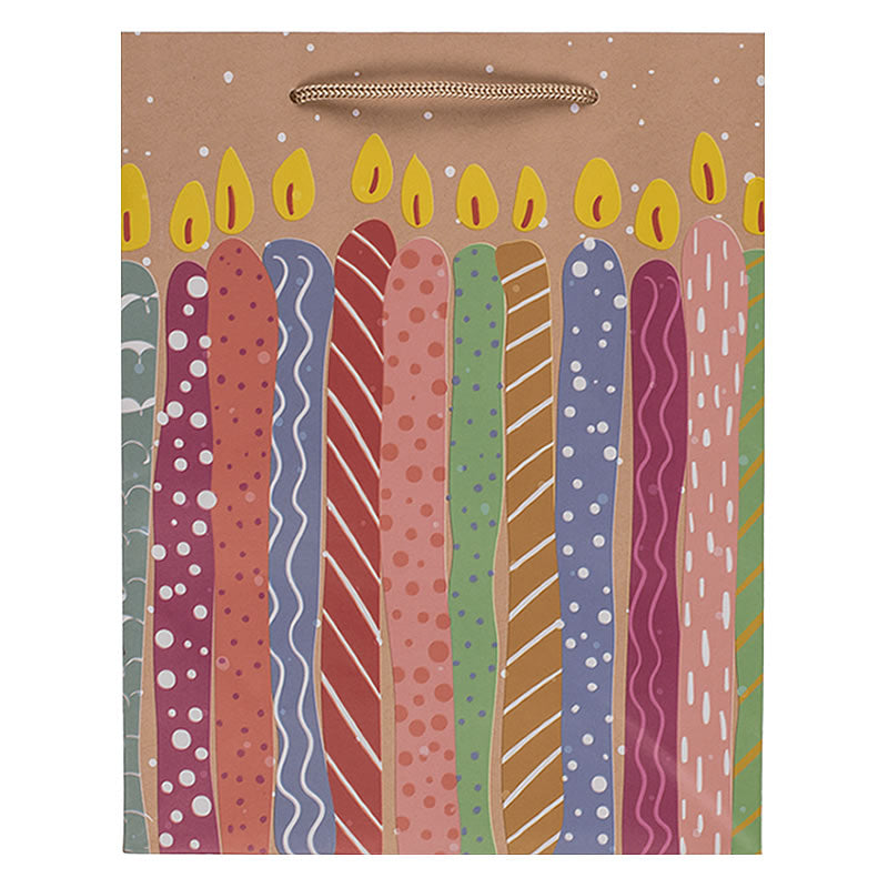Birthday Paper Gift Bags, 4 Designs with Balloons or Candles