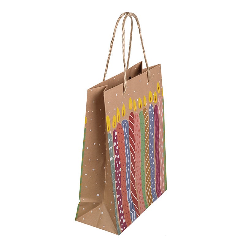 Birthday Paper Gift Bags, 4 Designs with Balloons or Candles