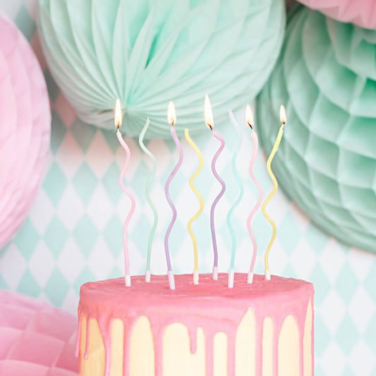 Pastel Swirly Cake Candles