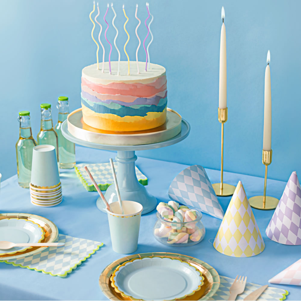 Pastel Swirly Cake Candles