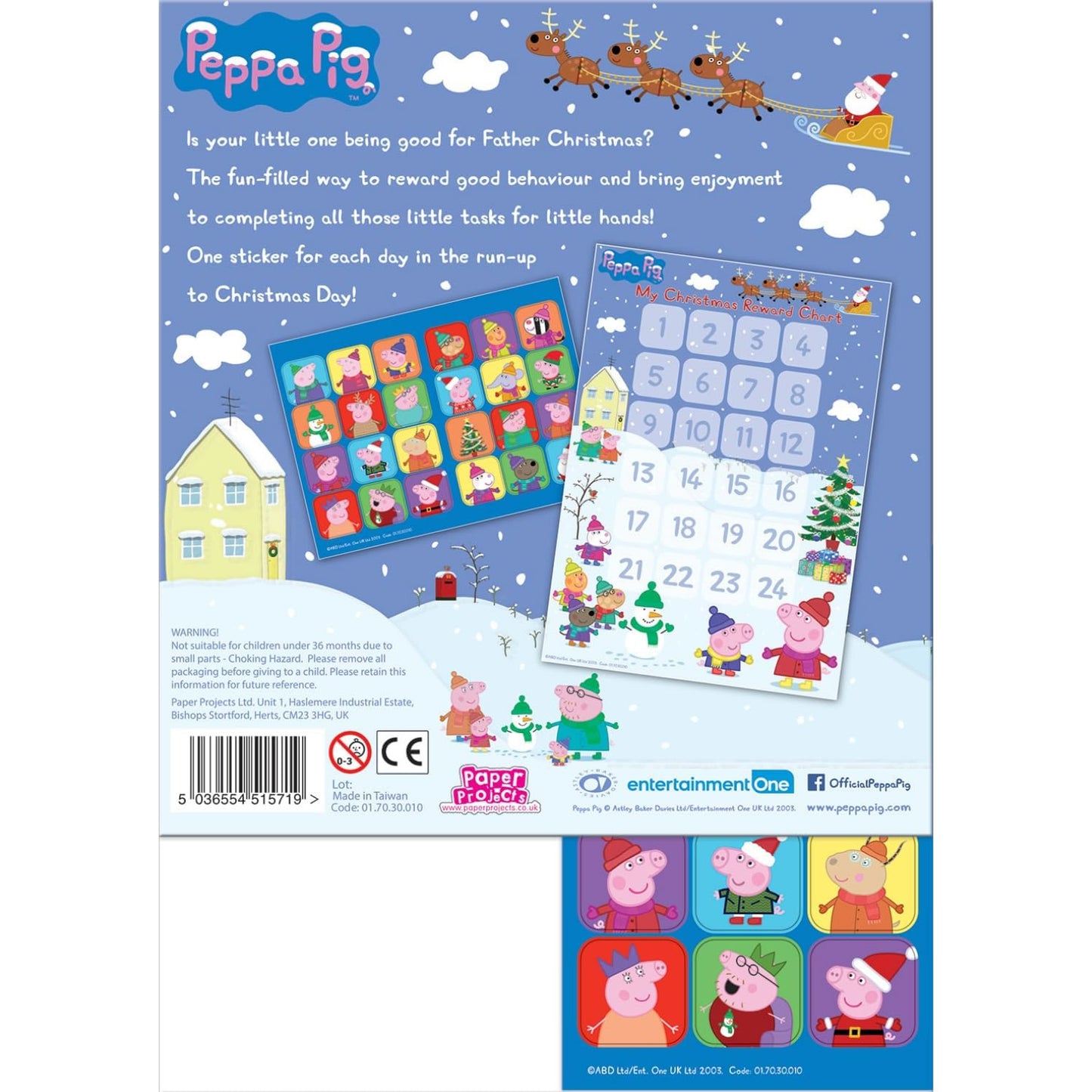 Peppa Pig Advent Calendar Reward Chart