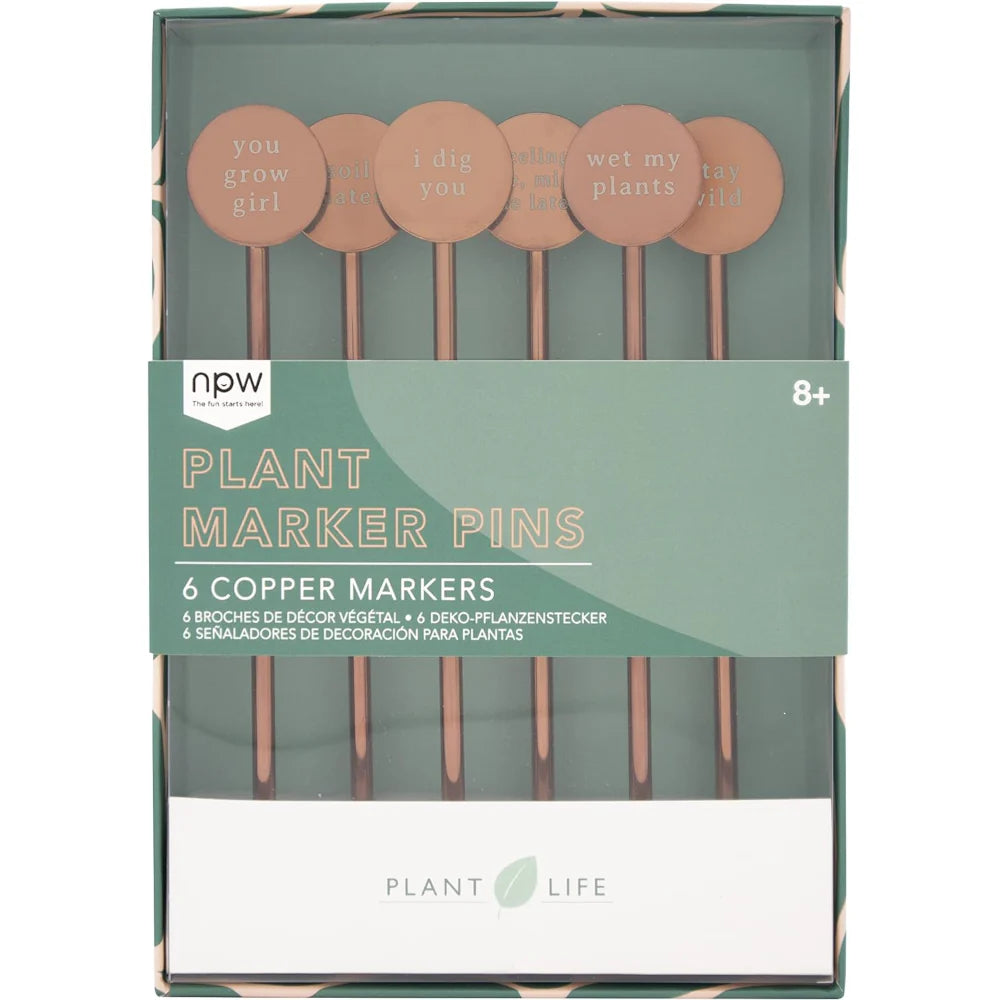 Copper Plant Marker Pins with Phrases