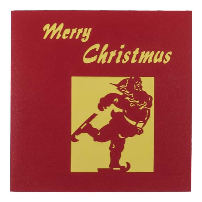 Pop-Up 3D Card - Skiing Santa