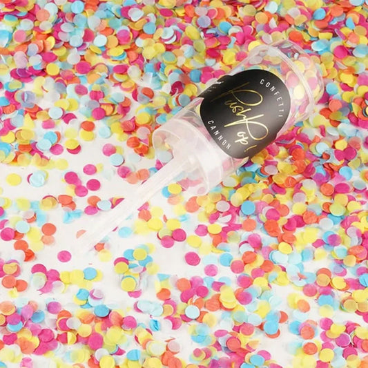Multicoloured Push Pop Confetti Cannon