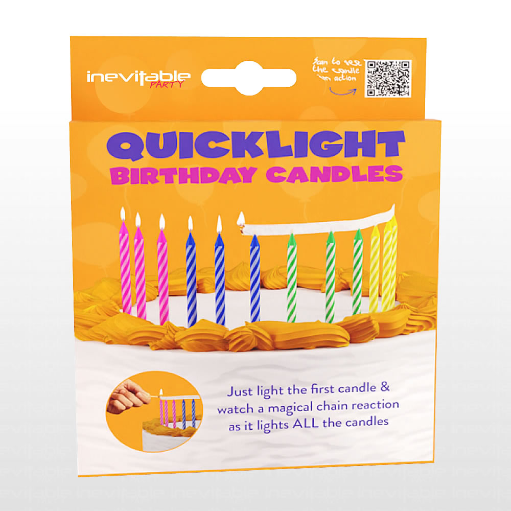 Pack of 12 Quicklight Birthday Candles