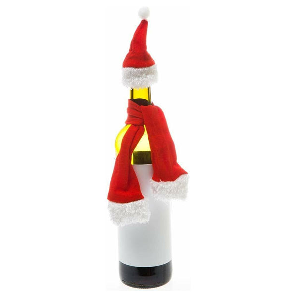 Santa Clause Bottle Hat and Scarf