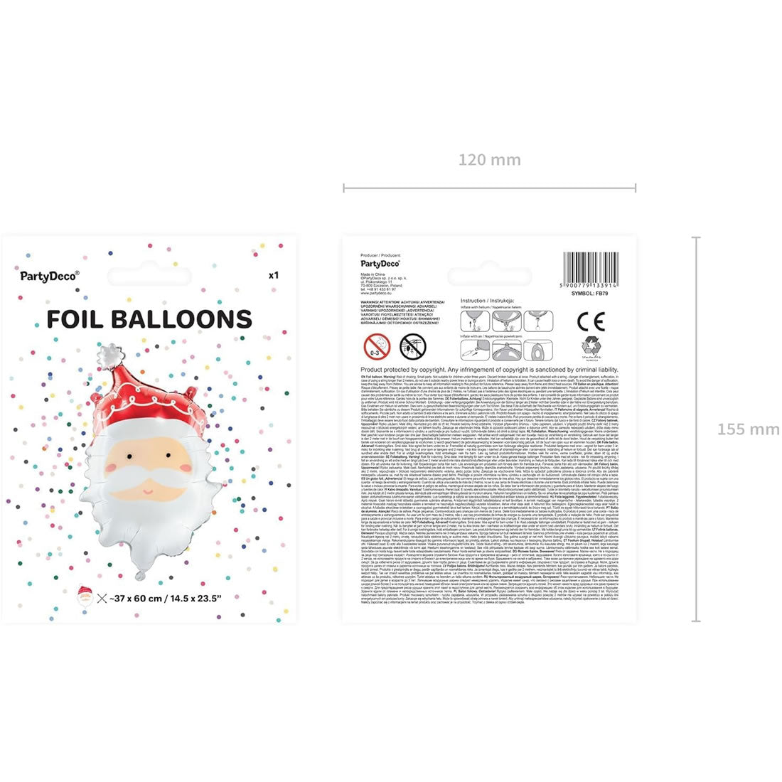 Santa Head Foil Balloon