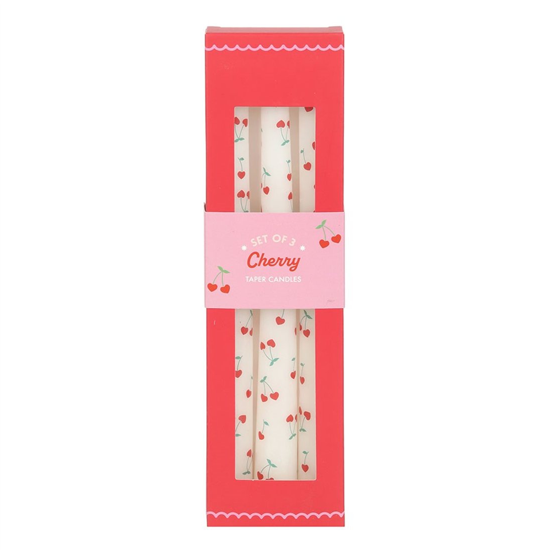 Cherry Pattern Taper Candles