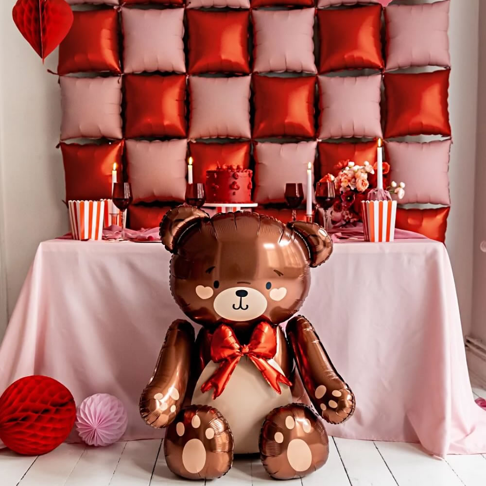 Standing Giant Brown Teddy Bear Foil Balloon