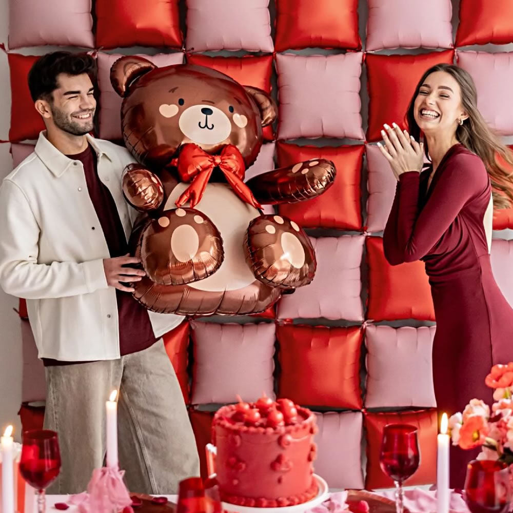 Standing Giant Brown Teddy Bear Foil Balloon