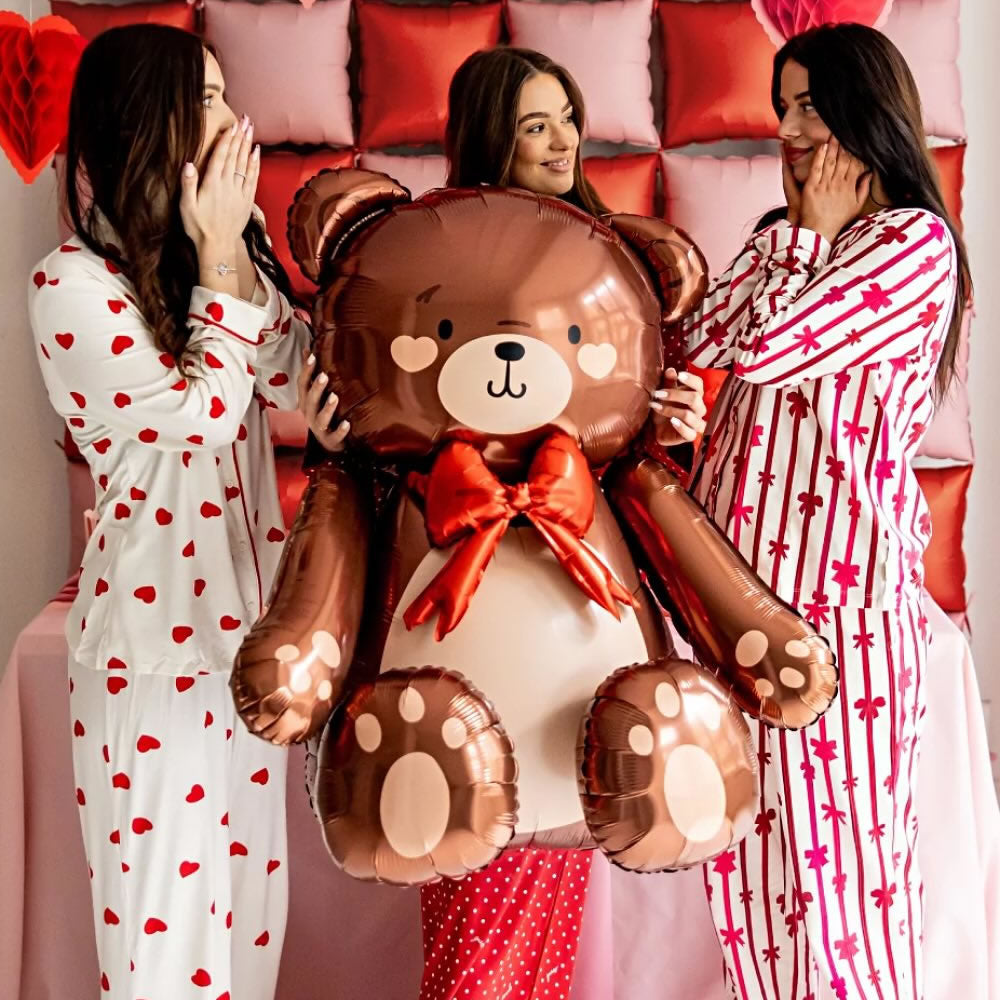Standing Giant Brown Teddy Bear Foil Balloon