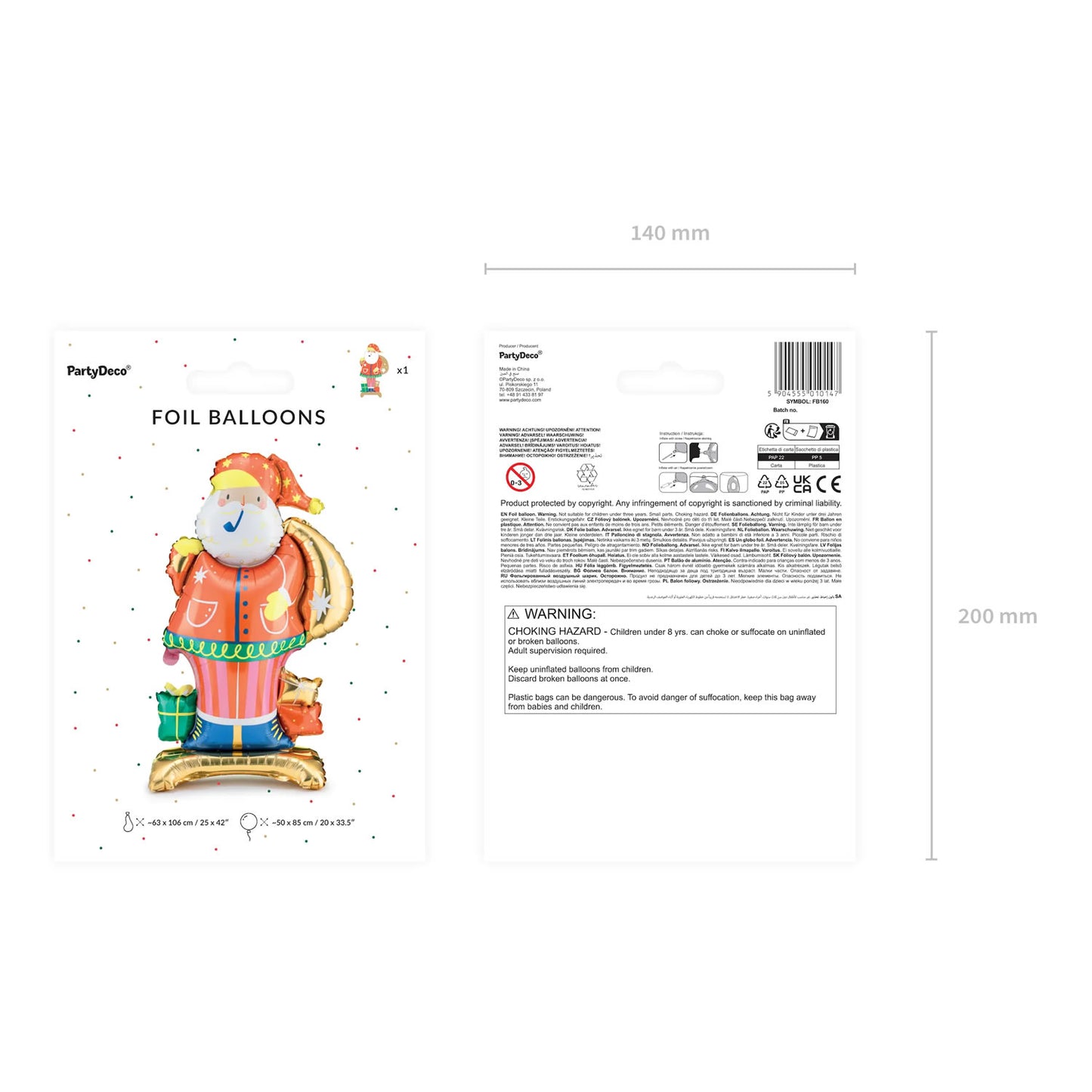 Standing Santa Foil Balloon