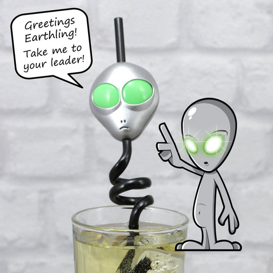 Talking Alien Message Straw