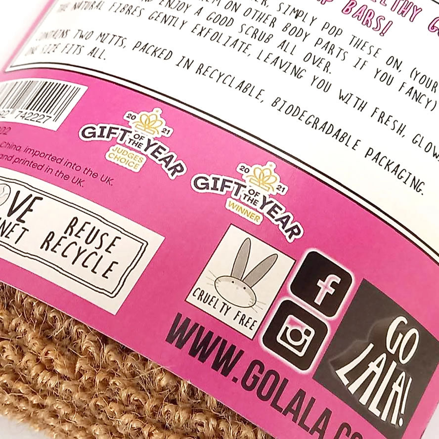 Tits 'n' Bits Mitts - Natural Jute Bath Mitts