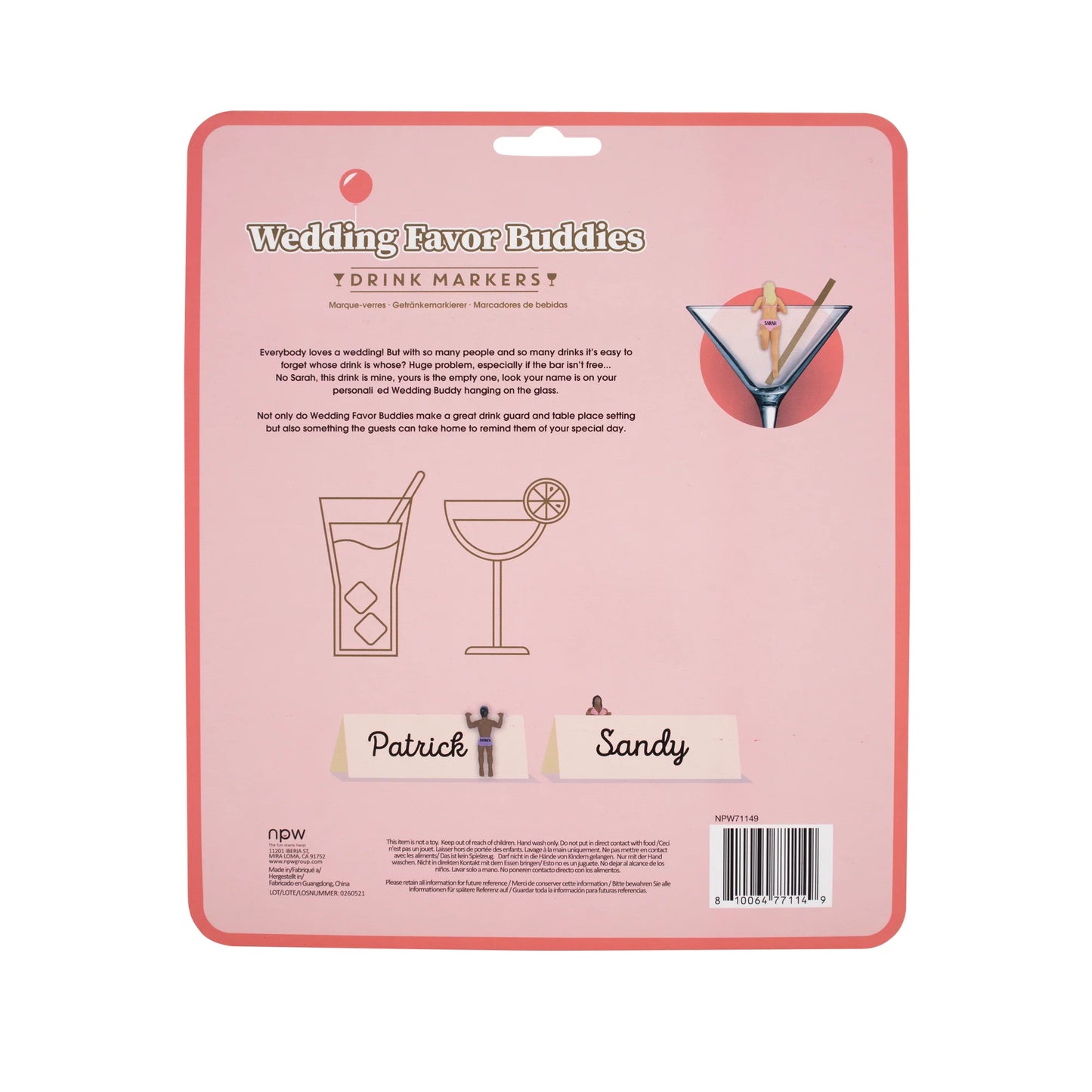 Wedding Favour Buddies Drink Markers