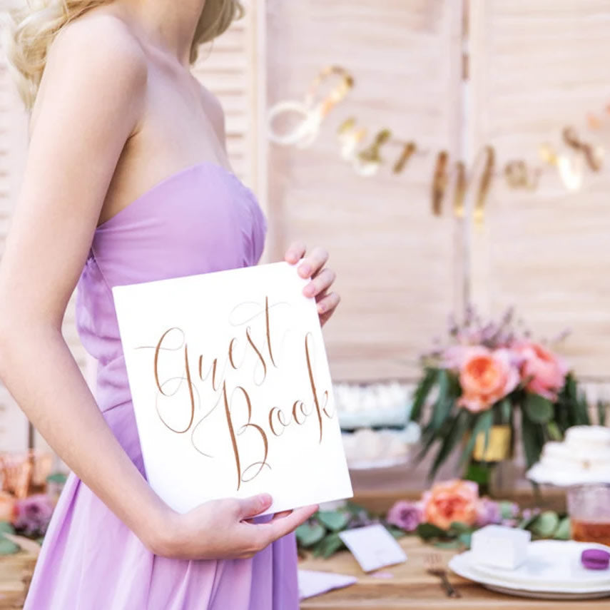 White Wedding Guest Book