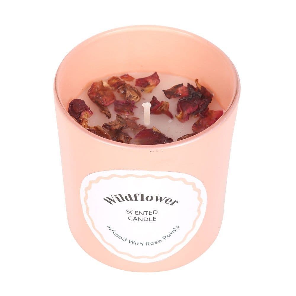 Wildflower Scented Candle with Rose Petals