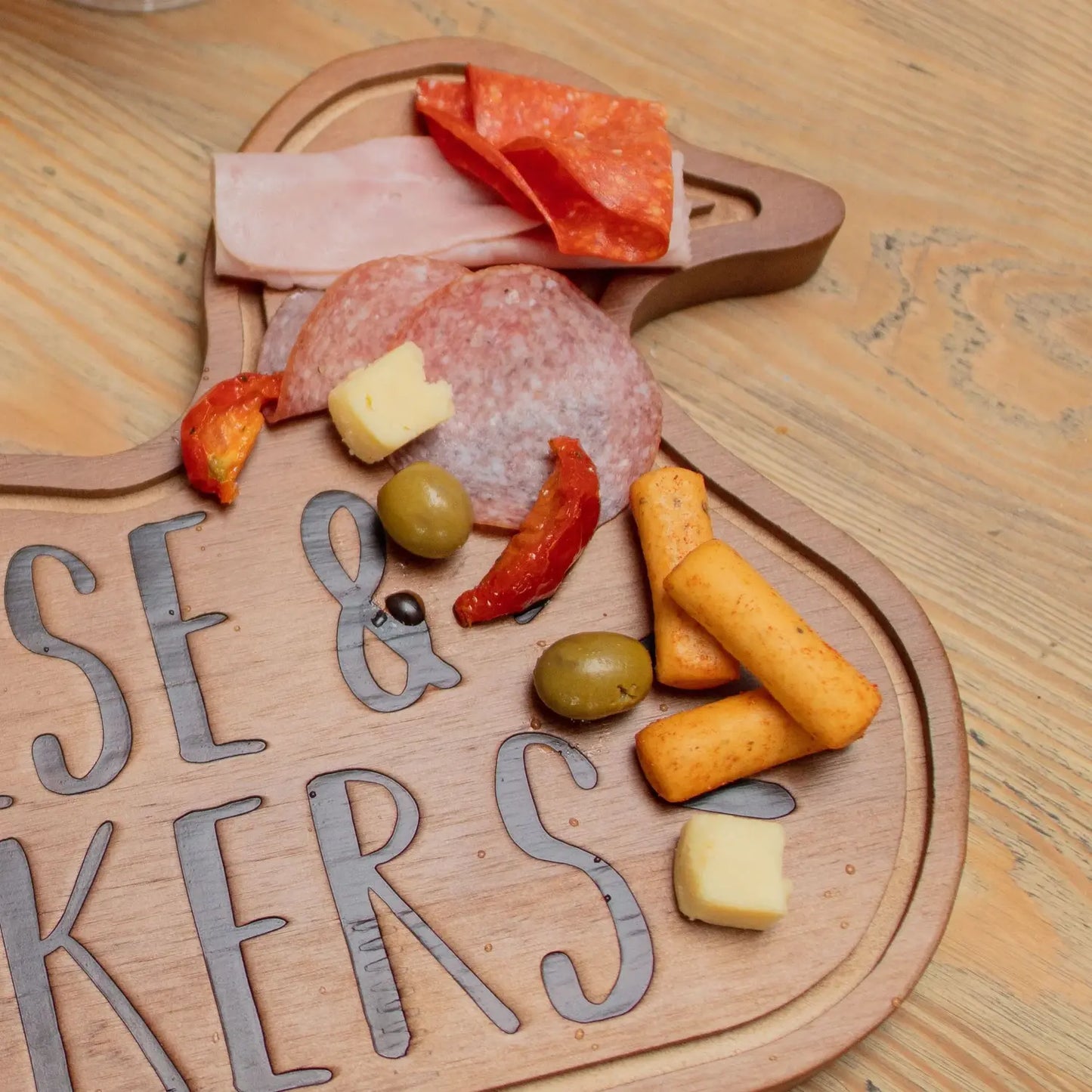 Wooden Cheese and Quackers Charcuterie Board