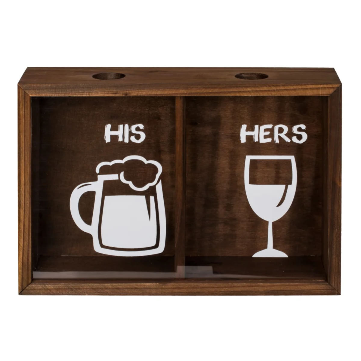 His and Hers Wooden Drink Cap Collector