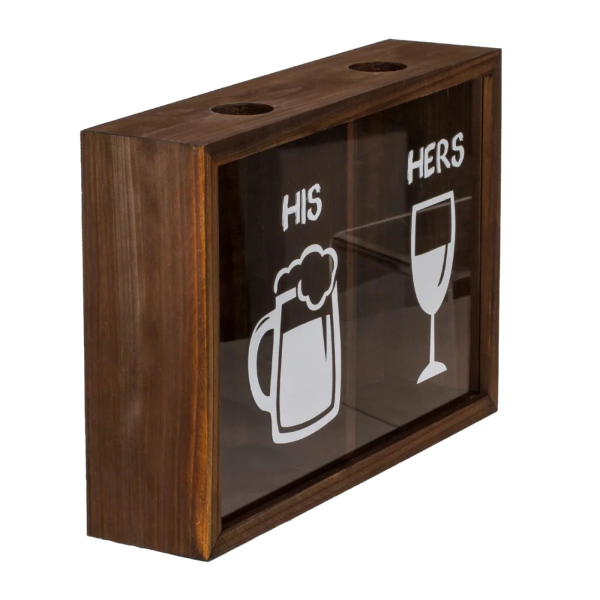 His and Hers Wooden Drink Cap Collector