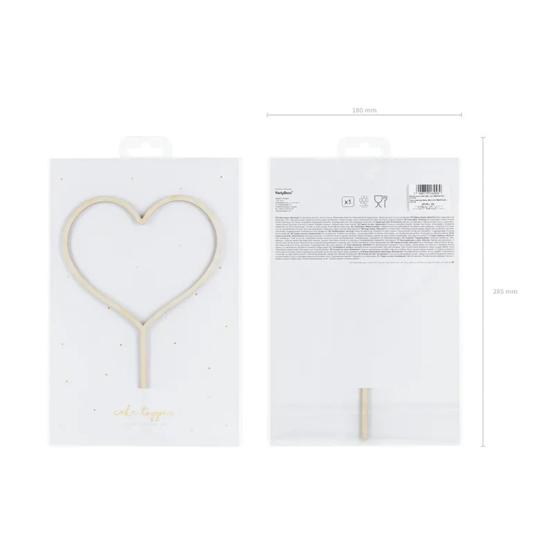 Wooden Heart Cake Topper 23cm