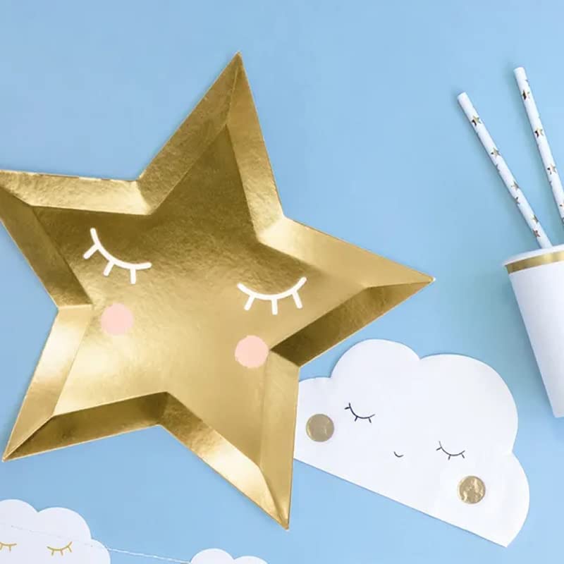 Golden Little Star Paper Plates