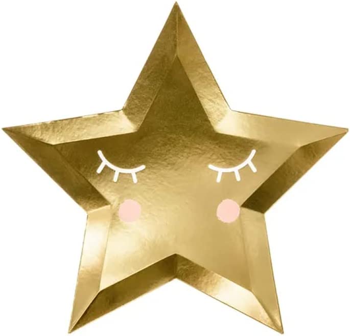 Golden Little Star Paper Plates