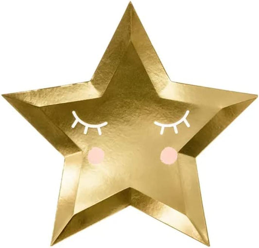 Golden Little Star Paper Plates