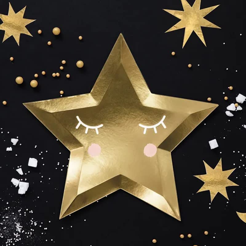 Golden Little Star Paper Plates