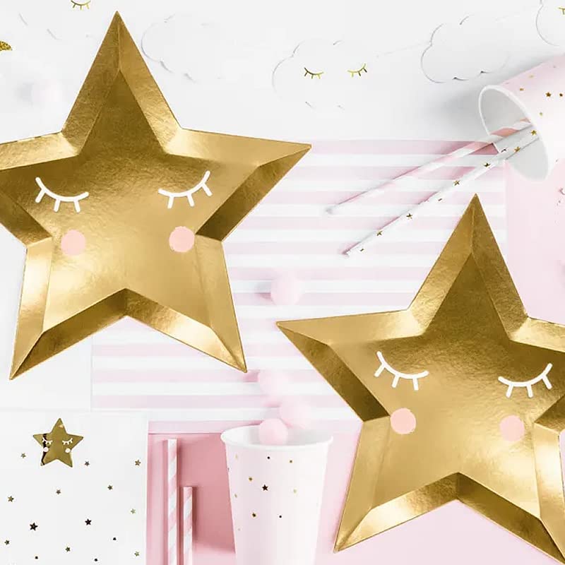 Golden Little Star Paper Plates
