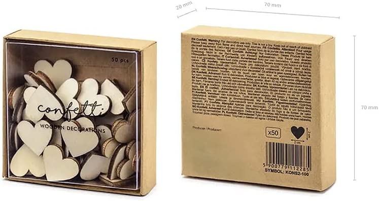 Wooden Hearts Table Confetti