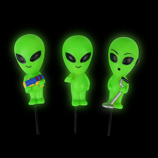 Glow In The Dark Aliens Plant Markers