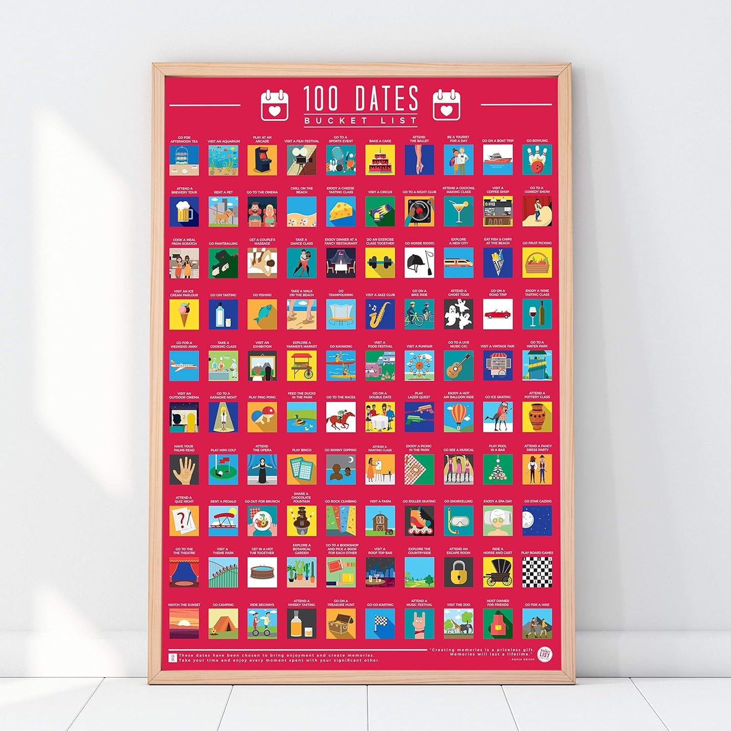 100 Dates Bucket List Poster