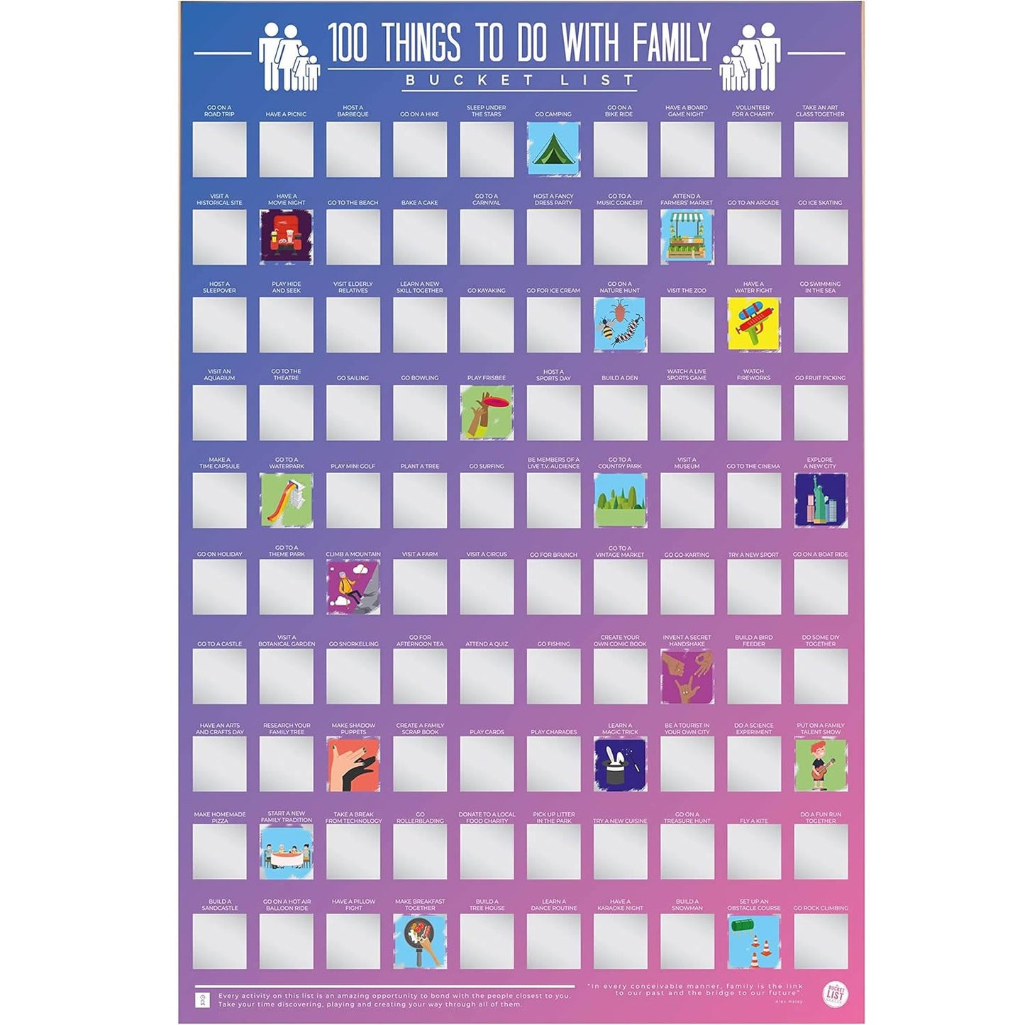 100 Things To Do With Family Bucket List Poster