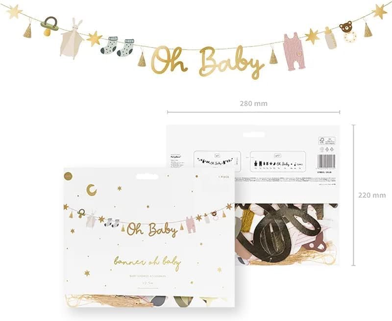 Oh Baby Gold Mirror Banner