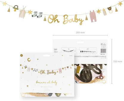 Oh Baby Gold Mirror Banner