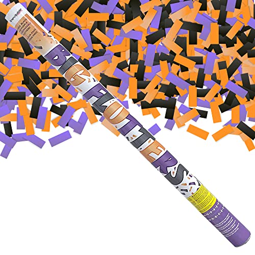 80cm Confetti Cannon - Orange, Black and Purple