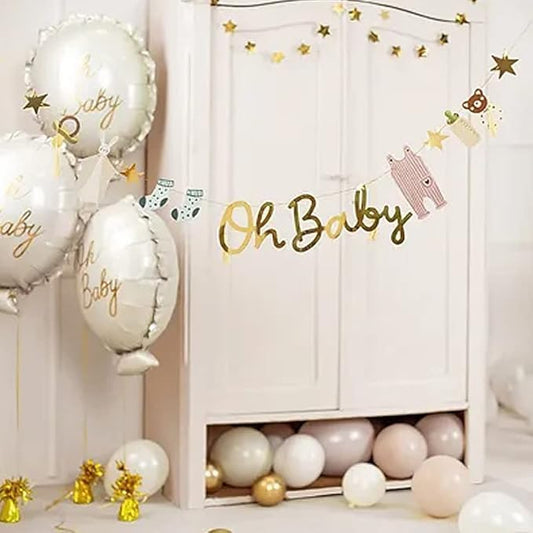 Oh Baby Gold Mirror Banner