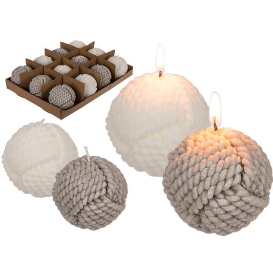 Rope Ball Candle Set of 2 (Large)