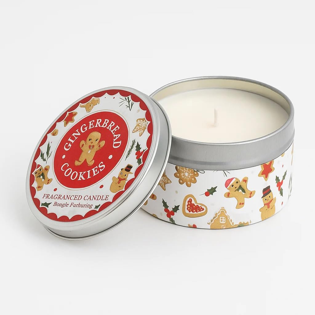 Gingerbread Tin Candle