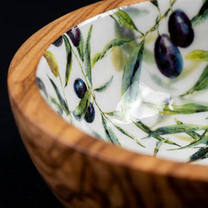 Olive Design Enamel Bowl