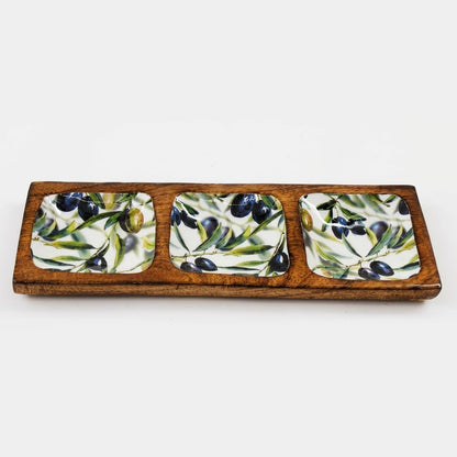 Olive Design Enamel Tray