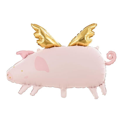Pink Flying Pig Foil Balloon