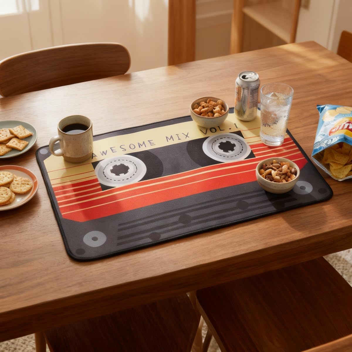 Retro Non Slip Door Mat - Cassette Tape or Turntable Design
