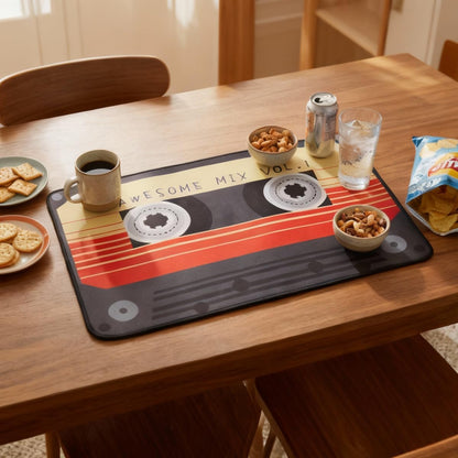 Retro Non Slip Door Mat - Cassette Tape or Turntable Design