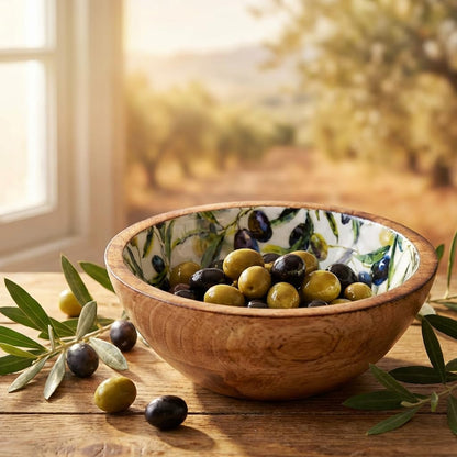 Olive Design Enamel Bowl