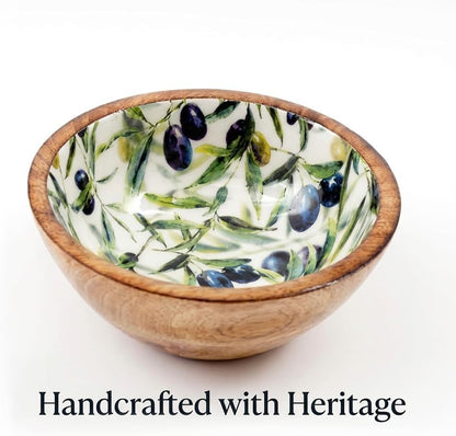 Olive Design Enamel Bowl