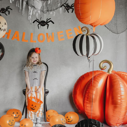 Striped Pumpkin Foil Balloon