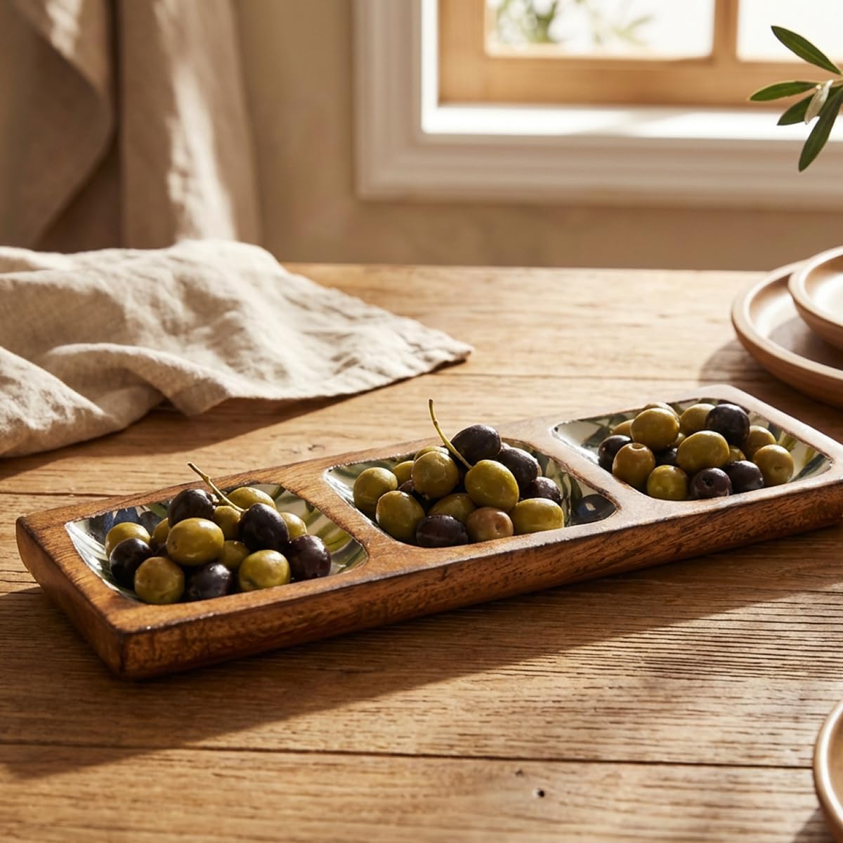 Olive Design Enamel Tray